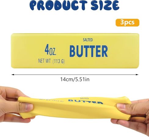 3 Pcs Butter Squishy Toy, Slow Rising Squishy Butter Stick, Soft Slow Rebound Squeeze Toys for Stress Relief, Sensory Fidget Pack for Adults Party Favors Classroom Prizes Office Desk in Saudi Arabia