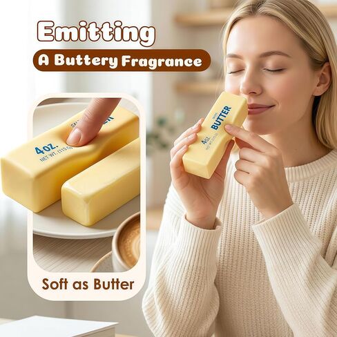 Butter Squishy Toys, Slow Rising Squishy Butter Stick Like Squishy Dumplings, Squeeze Toys for Anxiety Relief Party Favors (1 Pcs, Yellow) in Saudi Arabia
