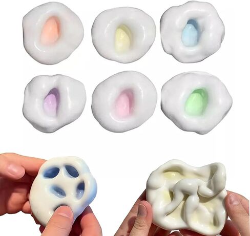 6Pcs Coconut Oil Stress Balls, Shapeable Squishy Fidget Toy for Stress Relief, Moldable Squeeze Toy for Adults Anxiety ADHD in Saudi Arabia