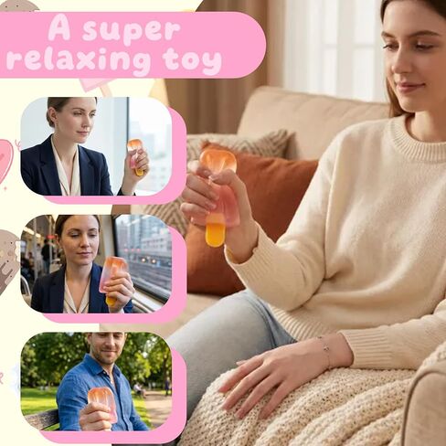 Ice Cream Squishy Toy, Summer Sensory Stress Relief Squeeze Squishy, Soft Anxiety Relief Sensory Toys for Kids Adults, Safe Durable Desk Decor, for Birthday Christmas in Saudi Arabia