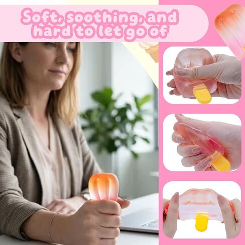 Ice Cream Squishy Toy, Summer Sensory Stress Relief Squeeze Squishy, Soft Anxiety Relief Sensory Toys for Kids Adults, Safe Durable Desk Decor, for Birthday Christmas in Saudi Arabia