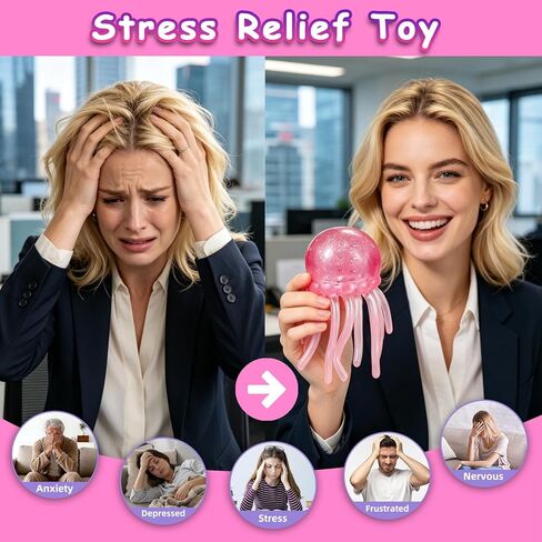 2 PCS Octopus Squishy Toys, Stress Relief Squeeze Balls, Sensory Fidget Toys for Kids 4-8, Party Favors for Desk, Office & Gifts in Saudi Arabia