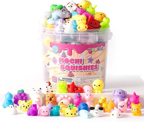 50 Pcs Mochi Squishies Toys with Plastic Tub, Kawaii Animal Stress Relief Toys, Mini Sensory Toys for Kids Party Favors, Goodie Bag Fillers, Classroom Rewards, Treasure Box Toys, Easter Egg Fillers in Saudi Arabia