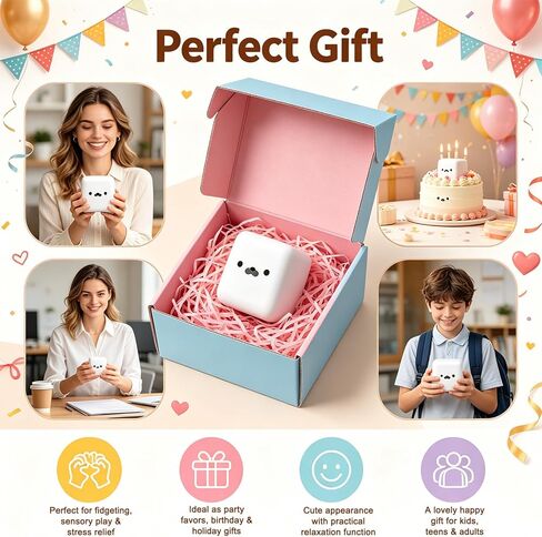 2PCS Tofu Seal Squishy, White Cube Stress Toy, Soft Moldable Dough Fidget Block with Slow Rise Texture, Cute Seal Face Shaped for Adult Use in Offices and Homes in Saudi Arabia