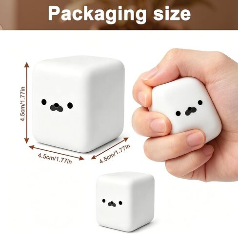 2PCS Tofu Seal Squishy, White Cube Stress Toy, Soft Moldable Dough Fidget Block with Slow Rise Texture, Cute Seal Face Shaped for Adult Use in Offices and Homes in Saudi Arabia