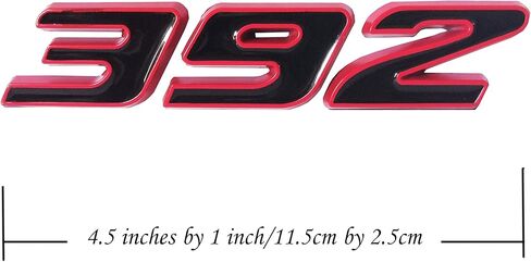OnlyYou.X 392 Emblem Side Fender 392 Badge 3D Decal Sticer Compatible with Cars 1 Piece Black Red Edge Metal in Kuwait