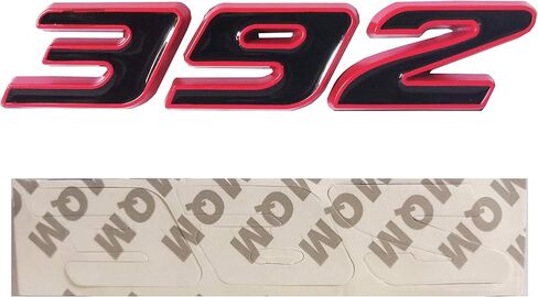 OnlyYou.X 392 Emblem Side Fender 392 Badge 3D Decal Sticer Compatible with Cars 1 Piece Black Red Edge Metal in Kuwait