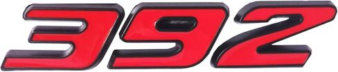 OnlyYou.X 392 Emblem Side Fender 392 Badge 3D Decal Sticer Compatible with Cars 1 Piece Black Red Edge Metal in Kuwait