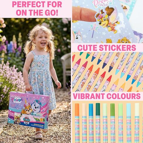 Get Trend Paw Patrol Kids Art Supplies Case with Colored Pencils, Crayons, Washable Markers, Sticker Sheets, Arts and Crafts Drawing Kit, Coloring Set, Creative Gifts for Girls in Saudi Arabia