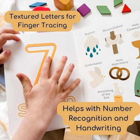 Catholic 123 Board Book – Interactive Catholic Counting Book for Toddlers with Lift-the-Flap & Textured Tracing – Faith-Based Number Learning – Ideal Gift for Baptism & Catholic Baby in Saudi Arabia