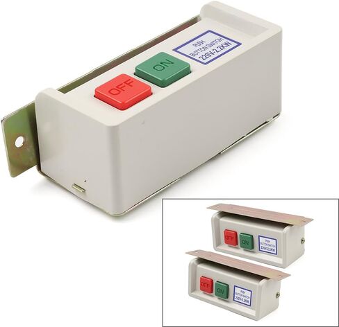 Liru 1pc Plastic & Metal On & Off Power Push Button Switch Box Motor # T75 Red & Green For Industrial Motor 220 Volt 110V Sewing Machine in Kuwait