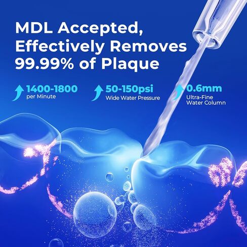 Water Flosser Teeth Pick: 5 Modes Cordless Water Dental Floss 300ML Portable Rechargeable IPX7 Waterproof Electric Water Flossing Cleaning Picks with 6 Jet Tips Oral Irrigator Cleaner, White in Saudi Arabia