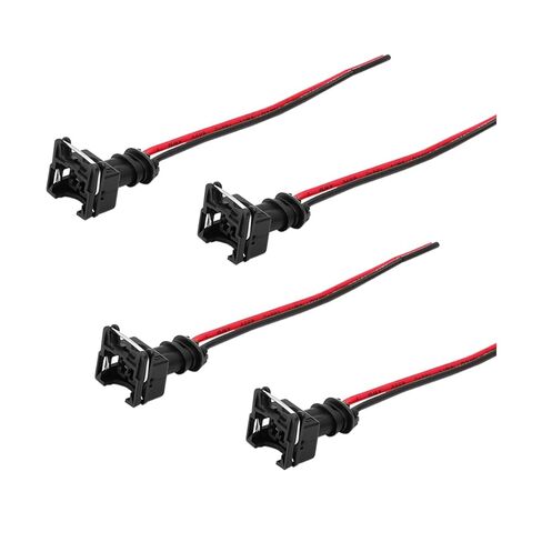 4PCS Car Fuel Injector Connector, EV1 OBD1 Plug Pigtail Harness Socket Wiring Loom Clip Cut, Automotive Fuel Injector Harness Connector Pigtails, Compatible with E150 E250 E350 in Kuwait