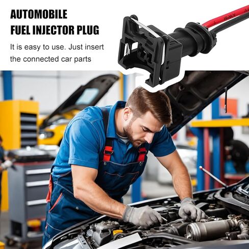 4PCS Car Fuel Injector Connector, EV1 OBD1 Plug Pigtail Harness Socket Wiring Loom Clip Cut, Automotive Fuel Injector Harness Connector Pigtails, Compatible with E150 E250 E350 in Kuwait