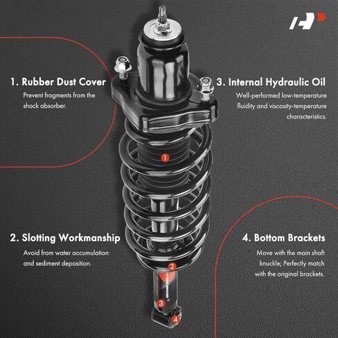 A-Premium Rear Complete Struts Compatible with [Convertible] Chrysler 200 2011-2014, Sebring 2008-2010 - 2x Replacement Suspension Shock Absorber with Coil Spring Assembly in Kuwait