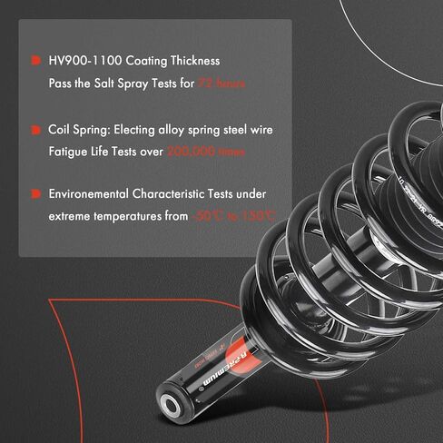 A-Premium Rear Complete Struts Compatible with [Convertible] Chrysler 200 2011-2014, Sebring 2008-2010 - 2x Replacement Suspension Shock Absorber with Coil Spring Assembly in Kuwait
