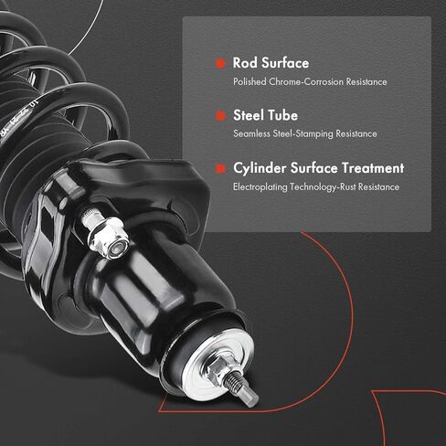 A-Premium Rear Complete Struts Compatible with [Convertible] Chrysler 200 2011-2014, Sebring 2008-2010 - 2x Replacement Suspension Shock Absorber with Coil Spring Assembly in Kuwait