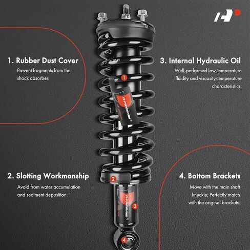 A-Premium Set (4) Front & Rear Complete Strut & Coil Spring Assembly Compatible with Chevy Colorado & GMC Canyon 2004 2005 2006 2007 2008 2009 2010 2011 2012, RWD, Driver and Passenger Side in Kuwait