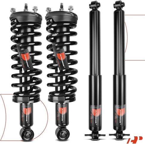 A-Premium Set (4) Front & Rear Complete Strut & Coil Spring Assembly Compatible with Chevy Colorado & GMC Canyon 2004 2005 2006 2007 2008 2009 2010 2011 2012, RWD, Driver and Passenger Side in Kuwait