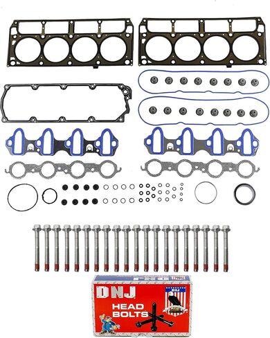 DNJ HGB3201 Cylinder Head Gasket set with Head Bolt Kit for 2008-2017 Chevrolet, GMC, Hummer Canyon, Colorado, Express 1500 4.8L-5.3L V8 16V OHV 294cid in Kuwait