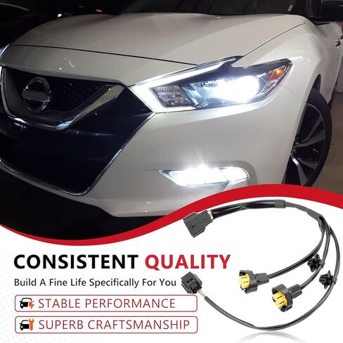 Right Passenger Side Fog Light Wiring Harness Compatible with Nissan Maxima 2016-2019 Replace #24070-4RA0B 240704RA0B in Kuwait
