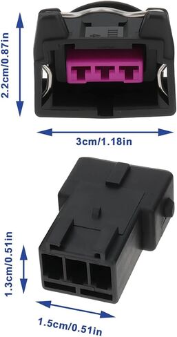 2 Sets 3-Pin Female Male Automotive Wiring Connector Kit Compatible with Bosch EV1 Interface in Kuwait