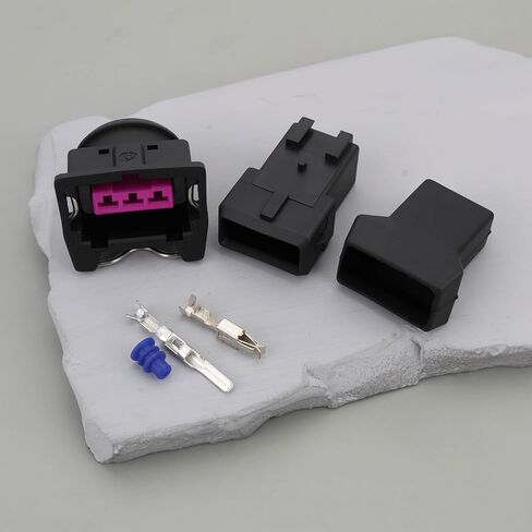 2 Sets 3-Pin Female Male Automotive Wiring Connector Kit Compatible with Bosch EV1 Interface in Kuwait