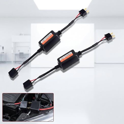 قطعتان من أجهزة فك ترميز ضوء السيارة LED، 9006 HB4 9012 CANbus لإلغاء أخطاء الراديو وفلتر الصوت، محول التوصيل والتشغيل المضاد للوميض، ملحق تعديل عالمي لمعظم السيارات (أسود) in Kuwait