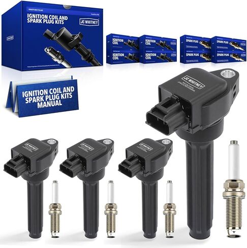 JC Whitney JFBAJCWICK00006 4pcs Ignition Coils & 4pcs Iridium Spark Plugs Kit - Compatible with Mitsubishi Eclipse Cross 2018-2023 1.5L Cyl.4 in Kuwait