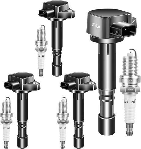 UF400 & 7100 Ignition Coil Pack and Iridium Spark Plugs Set of 4 OEM Automotive Compatible with Honda Civic 2001 2002 2003 2004 2005 Pilot/Acura EL 1.7L L4 MDX 3.5L 3.7L V6 C1460 5C1634 in Saudi Arabia
