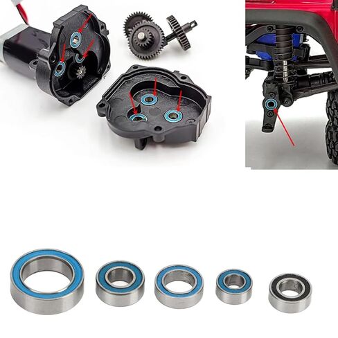RC Parts Compatible with Traxxas for TRX4M 1/18 RC Crawler Car Upgrade Parts Stainless Steel RC Bearing Kit Ball Bearings in Saudi Arabia