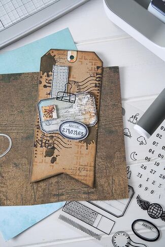 Sizzix Clear Stamps Set with Framelits Dies, Creative Combos by 49 & Market, 10 Rubber Stamps & 10 Cutting Dies in Kuwait