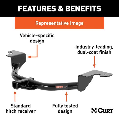 وصلة مقطورة CURT 113523 فئة 1 مع حامل كروي، جهاز استقبال 1-1/4 بوصة، متوافق مع Select Altima، Maxima in Kuwait