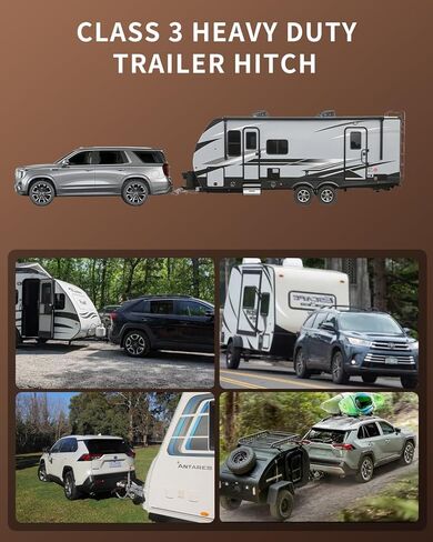 Class 3 Trailer Hitch with 2-Inch Receiver, Fits 2019–2025 Toyota RAV4 & RAV4 Prime | 4,500 lbs GTW / 675 lbs Tongue Weight | Heavy-Duty Carbon Steel, Modular Bolt-On Design, DOT Certified in Saudi Arabia