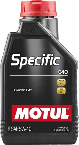 Motul Specific C40 5W-40 100% Synthetic Engine Oil - Porsche C40 Approved, ACEA C3 Mid SAPS European Formula for Gasoline Particulate Filter Protection, 3.9 mPa.s HTHS Wear Protection, 4L (1L) in Kuwait