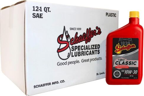 شركة شيفر للتصنيع 4030-012 زيت محرك SynShield Classic Performance Artificial Plus الذي يعمل بالبنزين 10W-30، زجاجة سعة 1 لتر (علبة بها 12) in Kuwait