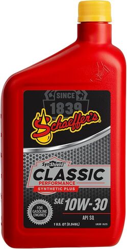 شركة شيفر للتصنيع 4030-012 زيت محرك SynShield Classic Performance Artificial Plus الذي يعمل بالبنزين 10W-30، زجاجة سعة 1 لتر (علبة بها 12) in Kuwait