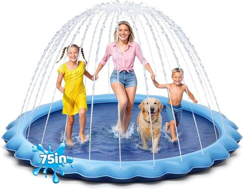 Meowant Splash Pad for Kids and Pet, Not-Slip Sprinkler Play Mat for Dog and Children Summer Toys, Outdoor Backyard Toddler and Dog Pool 3-12 Years Boys & Girls 60" in Saudi Arabia