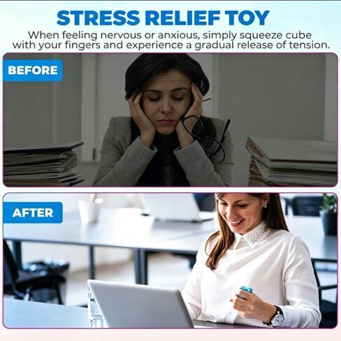 Ice Cubes Stress Balls for Adults, Stress Cube Fidget Toys,Sensory Toys, Squeeze Toys, Slow Rising Ice Cube Shape Squeeze Ball,Party Favors Stress Cube Stress Relief Toys for Adult（2pcs） in Kuwait