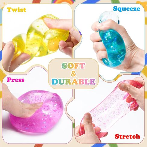 Stress Cube 2" Stress Balls Squishy Fidget Toys for Adults Kids, Squeeze Toys Squishys for Anxiety Stress Relief, Slow Rising Ice Cube Gift for Classroom Prizes Party Favors, 4 Packs in Saudi Arabia