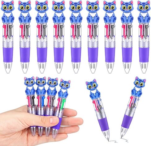 24 Pcs Kpop Party Cat Mini Multicolor Pens in One 4-in-1 Cute Cat Ballpoint Pens Bulk for Kpop Party Fan Meeting Supplies Favors Kawaii Goodie Bag Stuffers for Anime Theme Birthday Decor in Kuwait