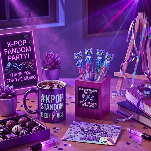 24 Pcs Kpop Party Cat Mini Multicolor Pens in One 4-in-1 Cute Cat Ballpoint Pens Bulk for Kpop Party Fan Meeting Supplies Favors Kawaii Goodie Bag Stuffers for Anime Theme Birthday Decor in Kuwait