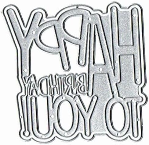 Happy Birthday to You Frame Metal Die Cuts, Happy Birthday Frame Cutting Dies Stencils Card Paper Craft DIY Template Cutting Dies Album Embossing Paper Dies for Card Making Scrapbooking in Kuwait
