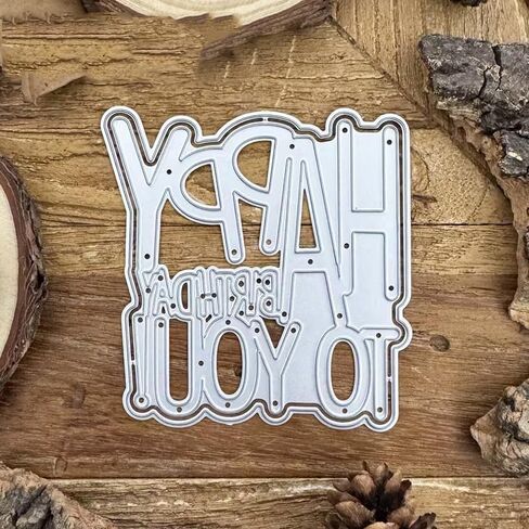 Happy Birthday to You Frame Metal Die Cuts, Happy Birthday Frame Cutting Dies Stencils Card Paper Craft DIY Template Cutting Dies Album Embossing Paper Dies for Card Making Scrapbooking in Kuwait