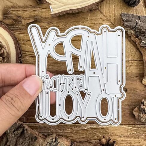 Happy Birthday to You Frame Metal Die Cuts, Happy Birthday Frame Cutting Dies Stencils Card Paper Craft DIY Template Cutting Dies Album Embossing Paper Dies for Card Making Scrapbooking in Kuwait