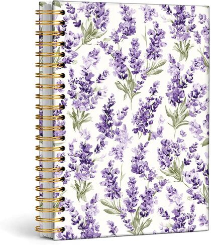 Purple Floral Notebook for Women, Lavender Wildflowers Plant Notebook Aesthetic, Cute Notebook Cottagecore Decor for Women Office Work Student in Kuwait