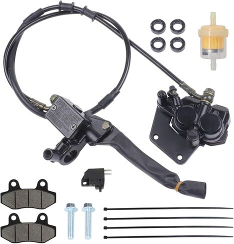 Motorcycle Front Disc Brake Caliper Master Cylinder Assembly with Brake Pads for 125cc 140cc 150cc 250cc Dirt Bikes Pit Bikes Apolo SSR in Kuwait