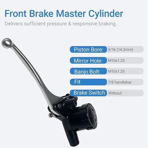 9/16 Bore Front Brake Master Cylinder Fit for Honda Motorcycle CB350 CB360 CB400 CB450 CB500 CB550 CB750 45500-410-671 45500-369-671 in Saudi Arabia