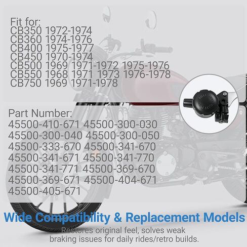 9/16 Bore Front Brake Master Cylinder Fit for Honda Motorcycle CB350 CB360 CB400 CB450 CB500 CB550 CB750 45500-410-671 45500-369-671 in Saudi Arabia