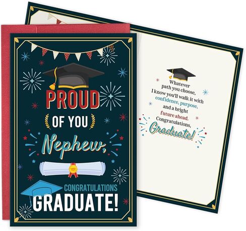 Happy Graduation Card for Nephew, Proud of You Card from Aunt Uncle, Nephew Graduation Gift, Congratulations Graduates! in Saudi Arabia